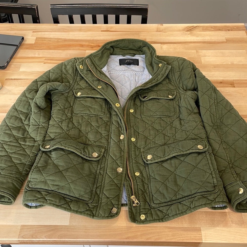 J. Crew Olive Quilted Jacket